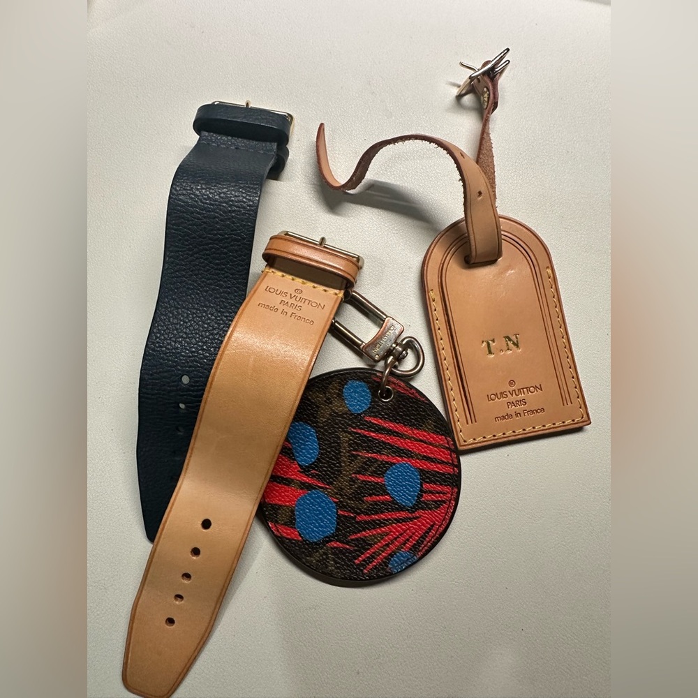 Louis Vuitton Black and Tan Key & Card Holder Set